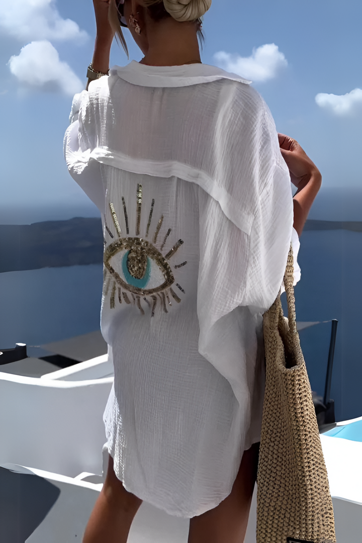 Echoarchiv | Evil Eye Perlen-Polo Button Down