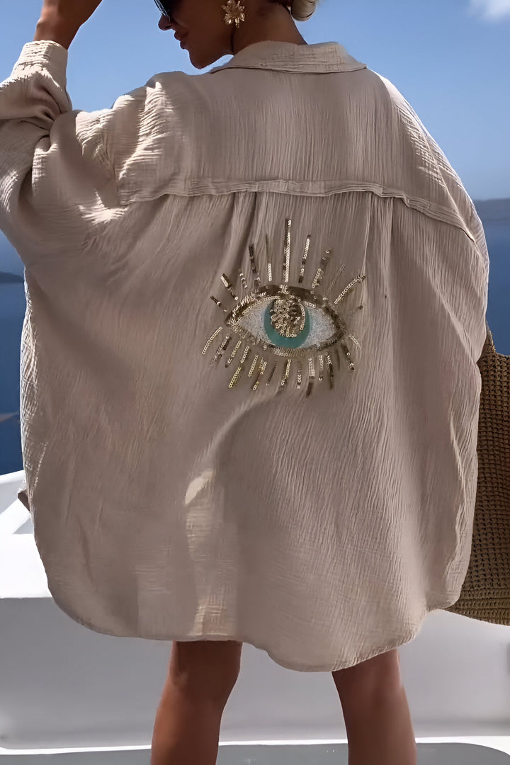Echoarchiv | Evil Eye Perlen-Polo Button Down