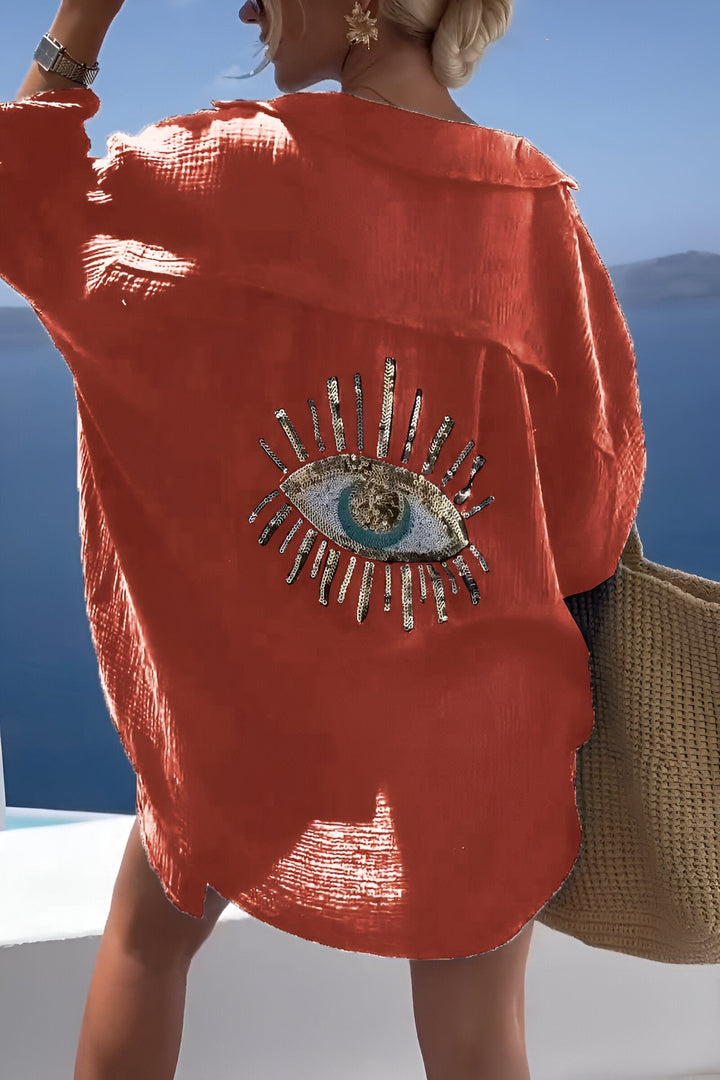 Echoarchiv | Evil Eye Perlen-Polo Button Down