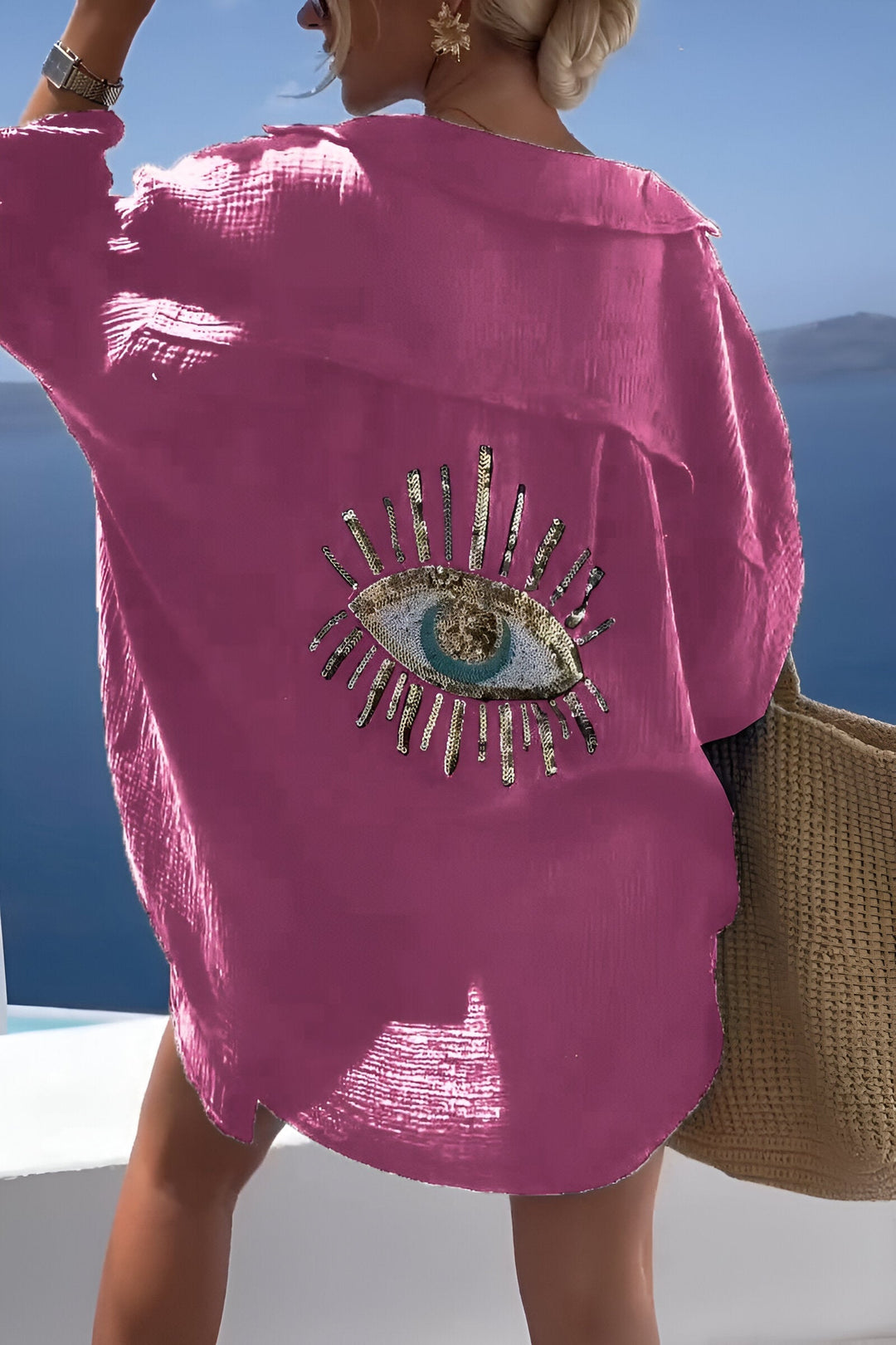 Echoarchiv | Evil Eye Perlen-Polo Button Down