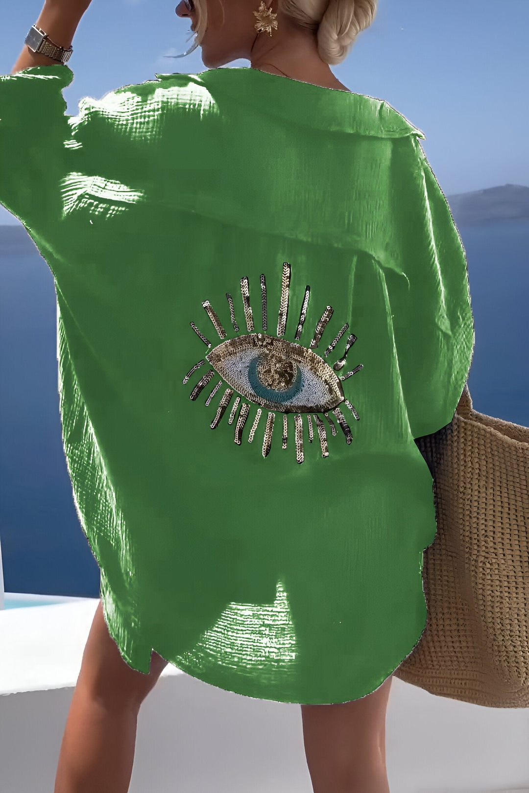 Echoarchiv | Evil Eye Perlen-Polo Button Down