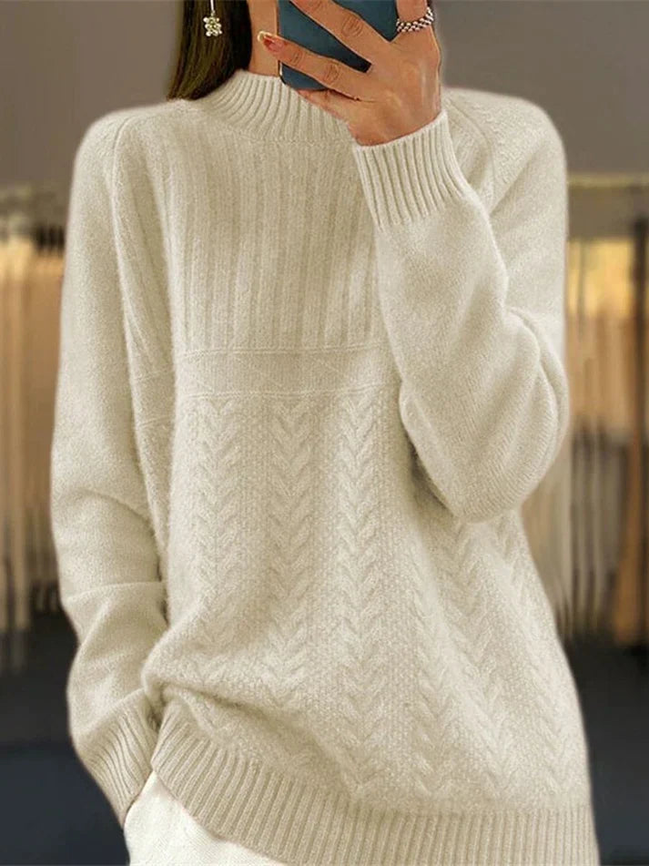Hoher Hals Gerippt Pullover – Mavelle