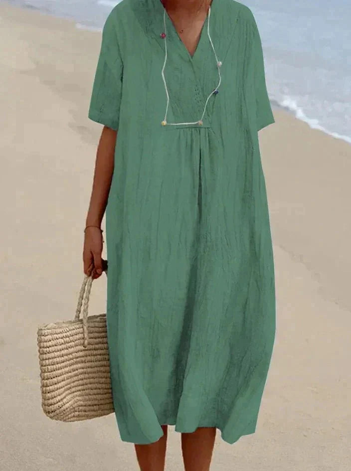 Echoarchiv | Baumwoll Leinen Sommerkleid