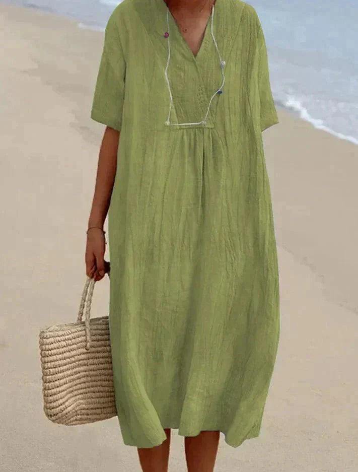 Echoarchiv | Baumwoll Leinen Sommerkleid