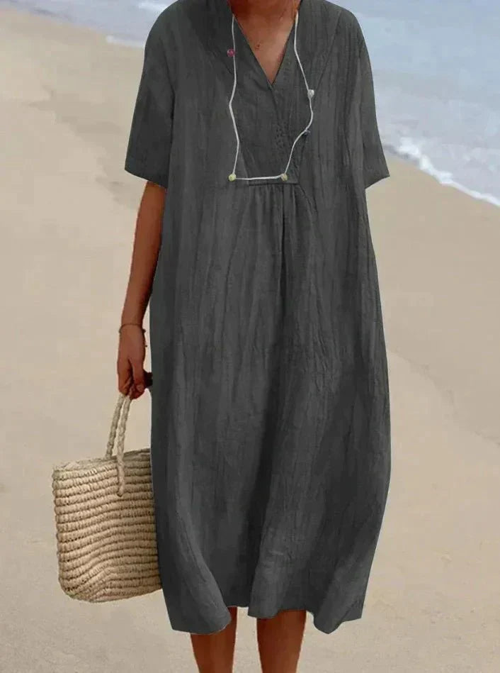 Echoarchiv | Baumwoll Leinen Sommerkleid