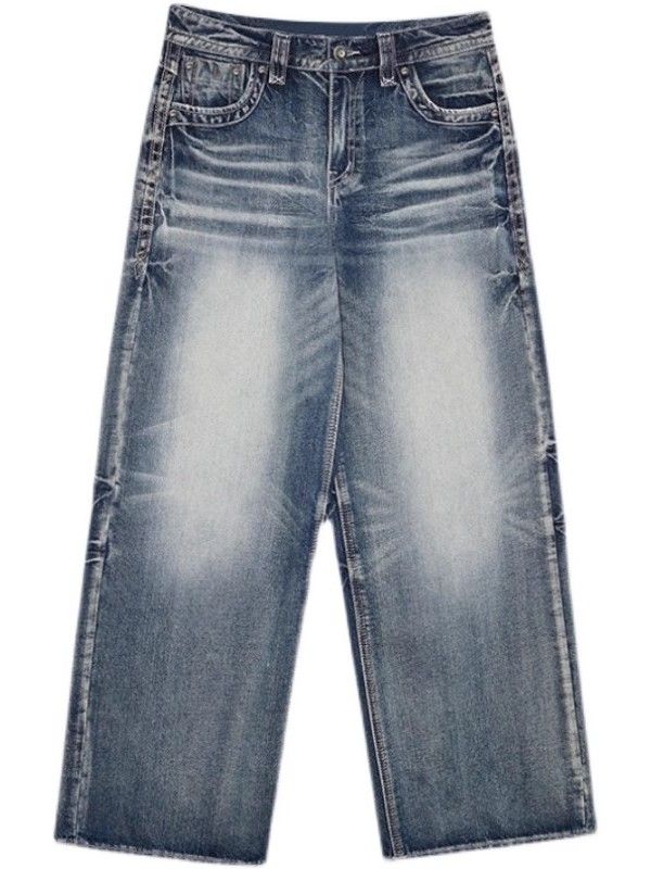 Echoarchiv | Hop Gewaschene Distressed Hoher Taille Baggy JEchoarchivns