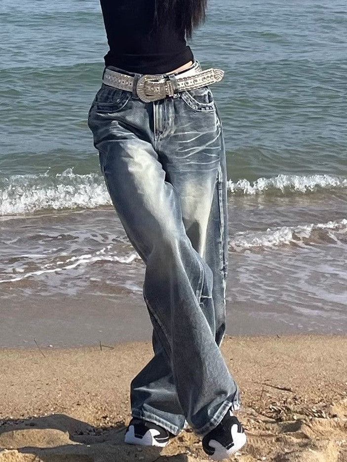 Echoarchiv | Hop Gewaschene Distressed Hoher Taille Baggy JEchoarchivns