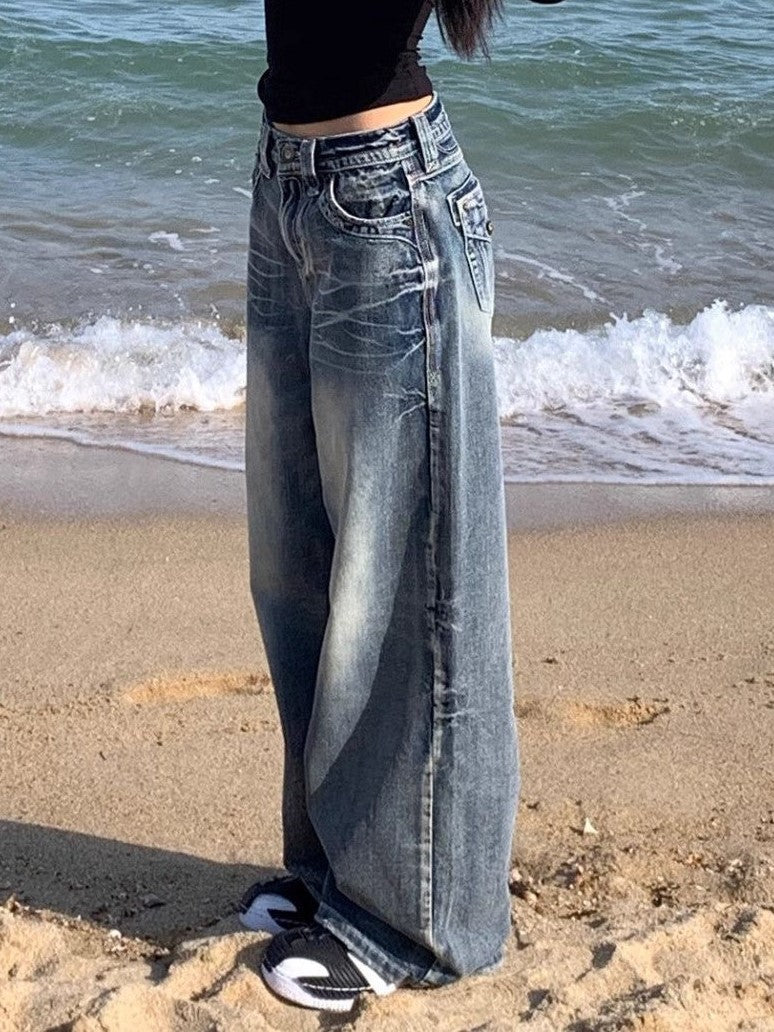 Echoarchiv | Hop Gewaschene Distressed Hoher Taille Baggy JEchoarchivns