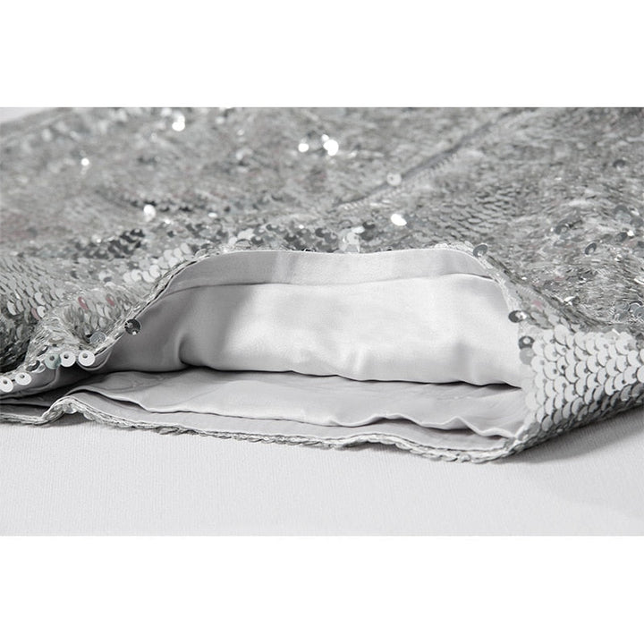 Echoarchiv | Pailletten Shorts Hohe Taille Oring Reißverschluss Front Bodycon