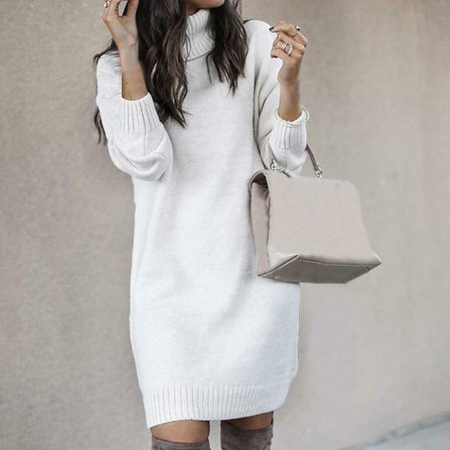 Echoarchiv | Strickkleid mit Rollkragen für Damen