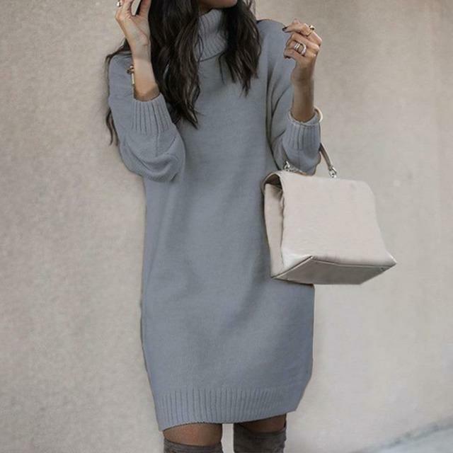 Echoarchiv | Strickkleid mit Rollkragen für Damen