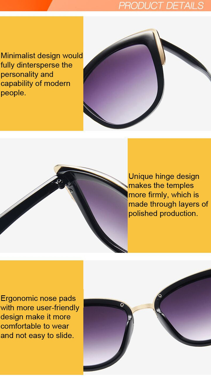 Echoarchiv | Cat Eye Retro Fahrender Runde Metallrahmen Sonnenbrille