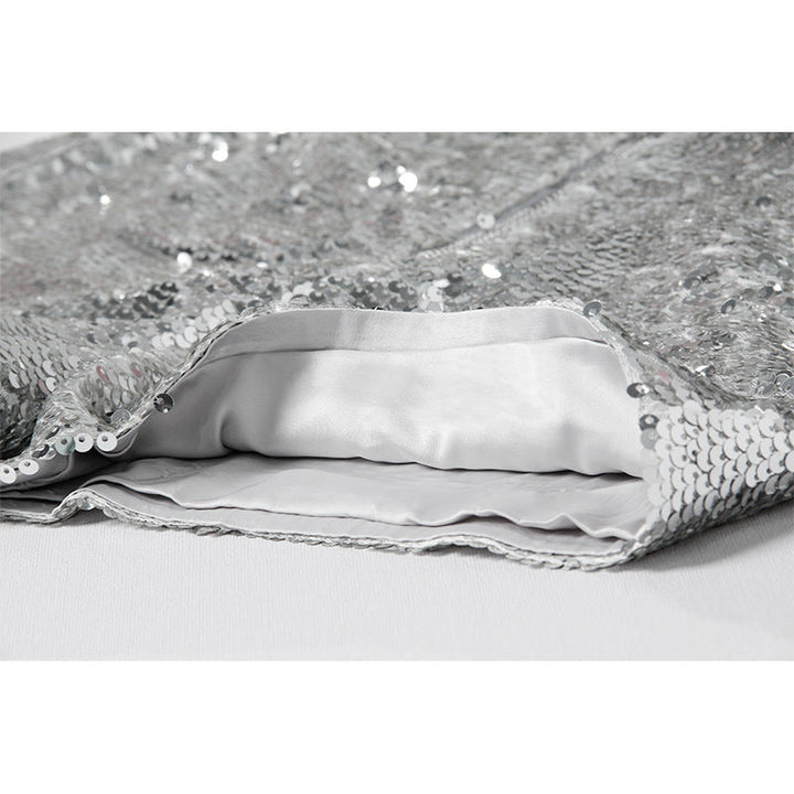 Echoarchiv | Pailletten Shorts Hohe Taille Oring Reißverschluss Front Bodycon