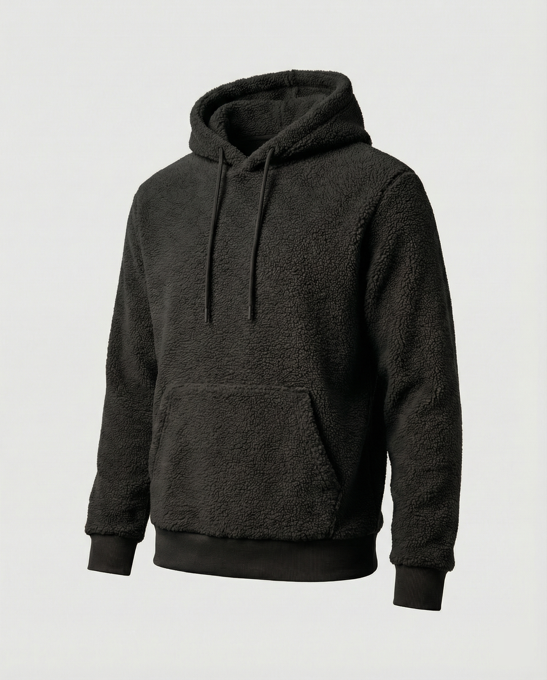 Herren Kuscheliger Teddy-Pullover mit Kapuze und elastischem Bund Echoarchiv