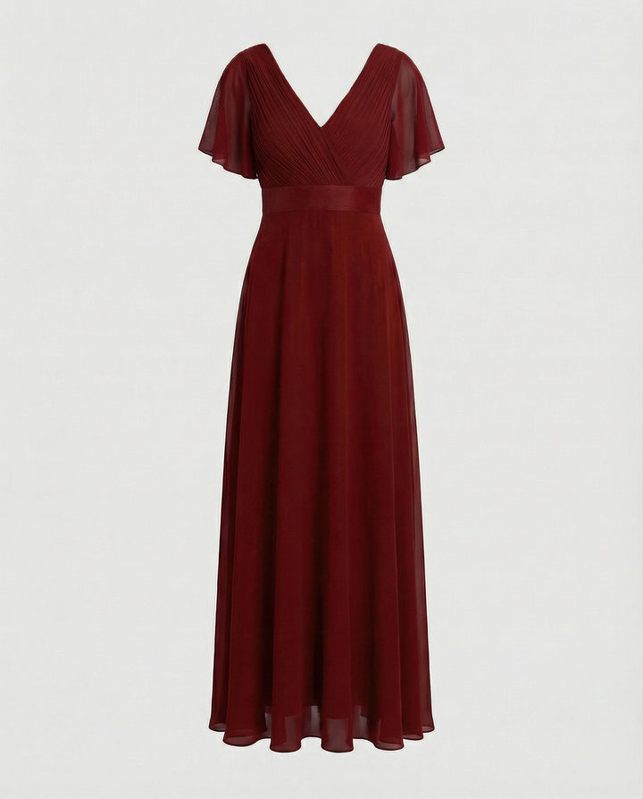 Damen Abendkleid lang Chiffon elegant