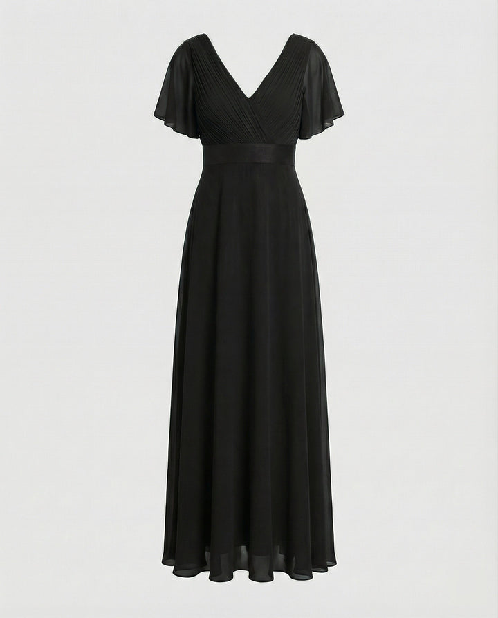 Damen Abendkleid lang Chiffon elegant