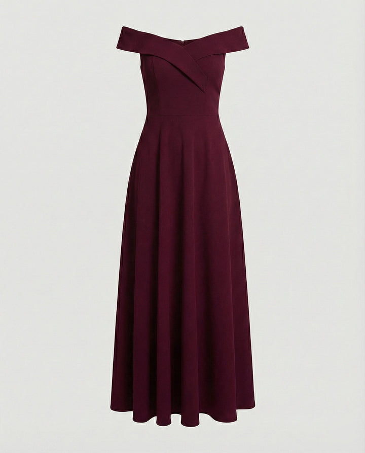 Echoarchiv | Elegantes Off-Shoulder Langes Catwalk Abendkleid