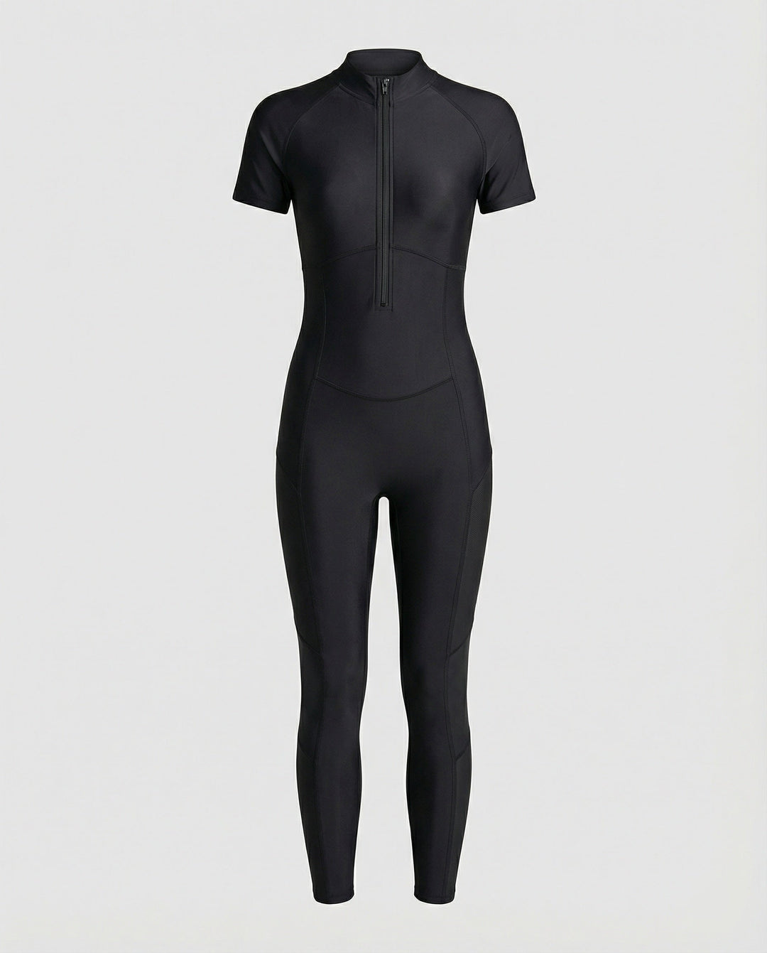 Echoarchiv | Damen Pu Halb-Reißverschluss PEchoarchivch Booty Jumpsuit