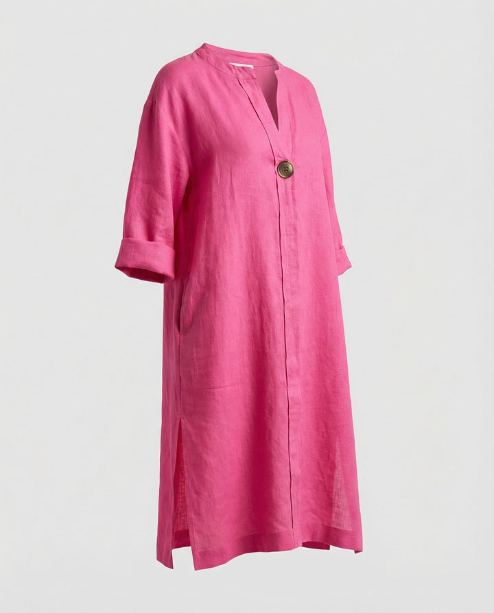 Leinen Freizeitkleid Damen Tunikakleid