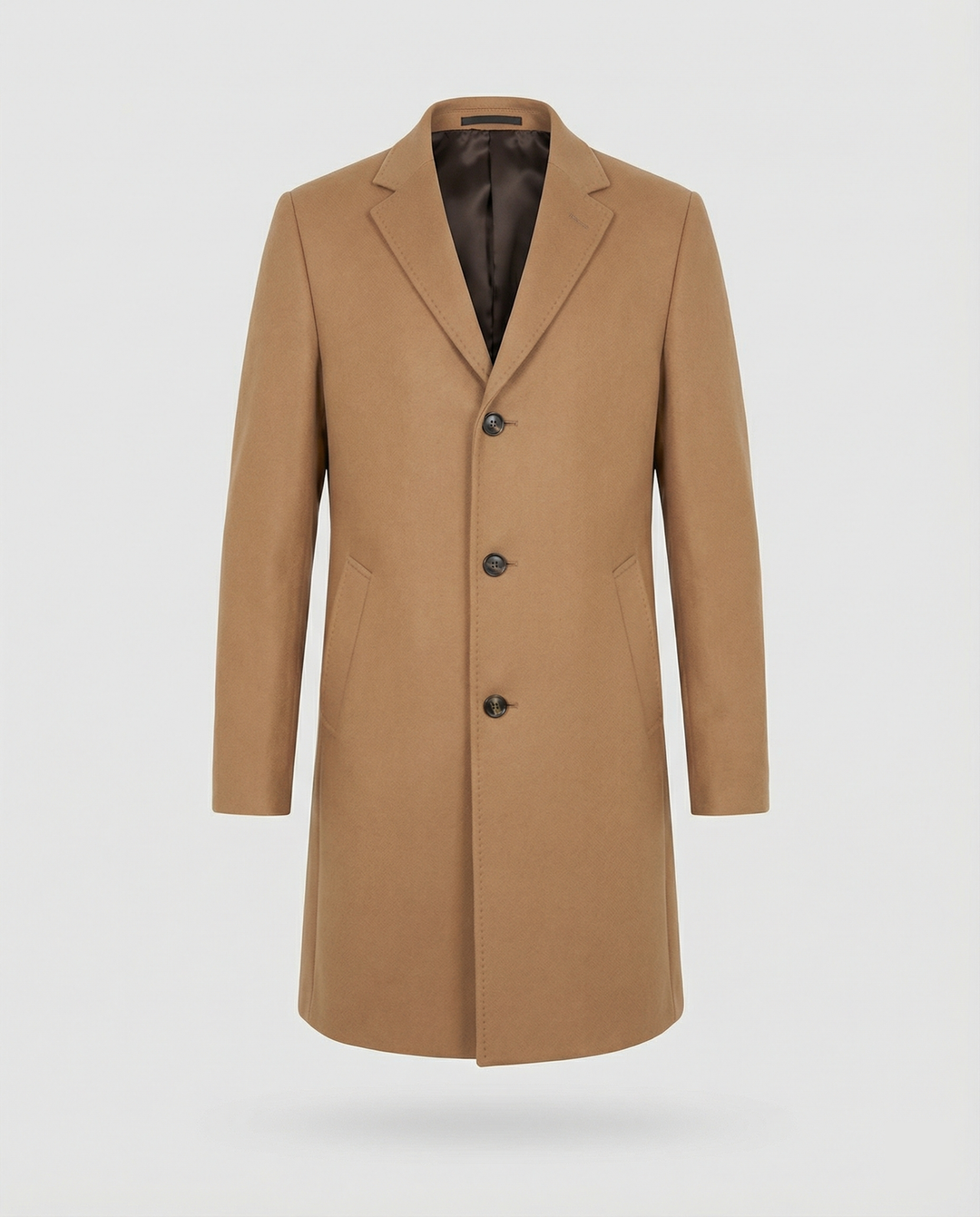 Herren eleganter Wollmantel mit klassischem Revers und praktischen Taschen Echoarchiv