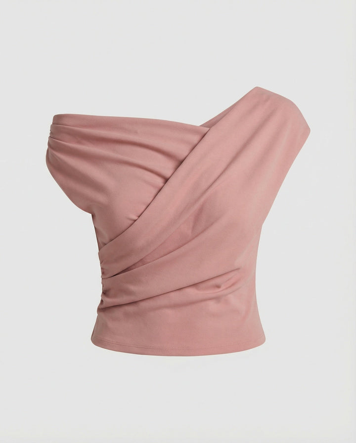 Damen Elegantes Drapiertes Oberteil mit asymmetrischem Schnitt Echoarchiv
