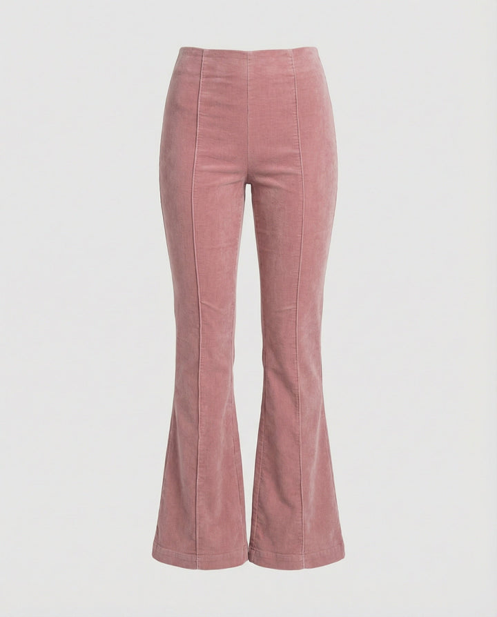Damen Flared Cord-Hose mit hohem Bund und weichem Material Echoarchiv