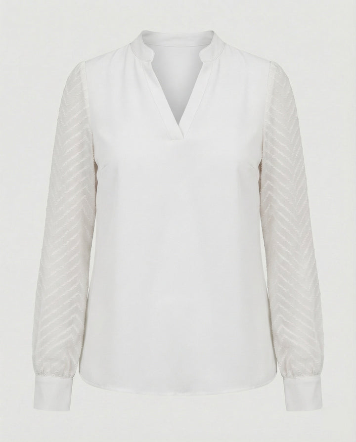 Elegante Chiffon-Bluse mit V-Ausschnitt