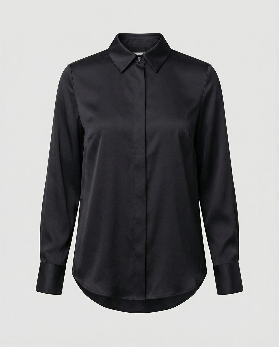 Damen elegante Satinbluse mit klassischem Kragen und zeitlosem Schnitt Echoarchiv