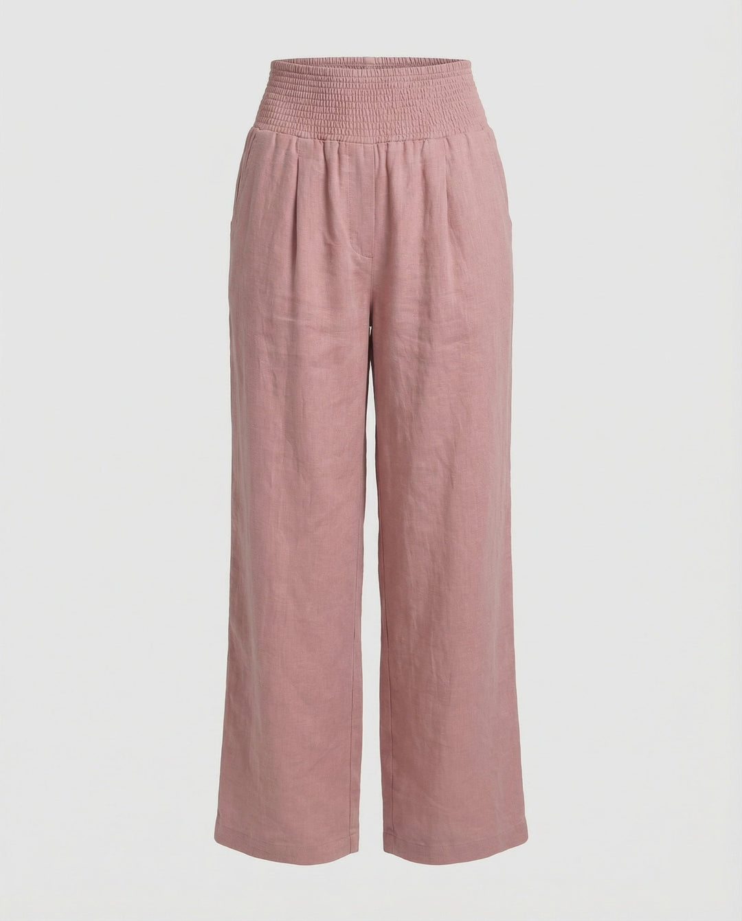 Damen Luftige Leinenhose mit elastischem Bund und Weitschnitt Echoarchiv