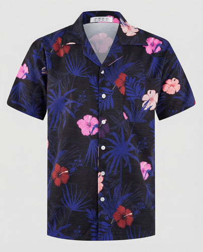 Kurzarm Hawaiihemd Herren Palmenprint – Arvello