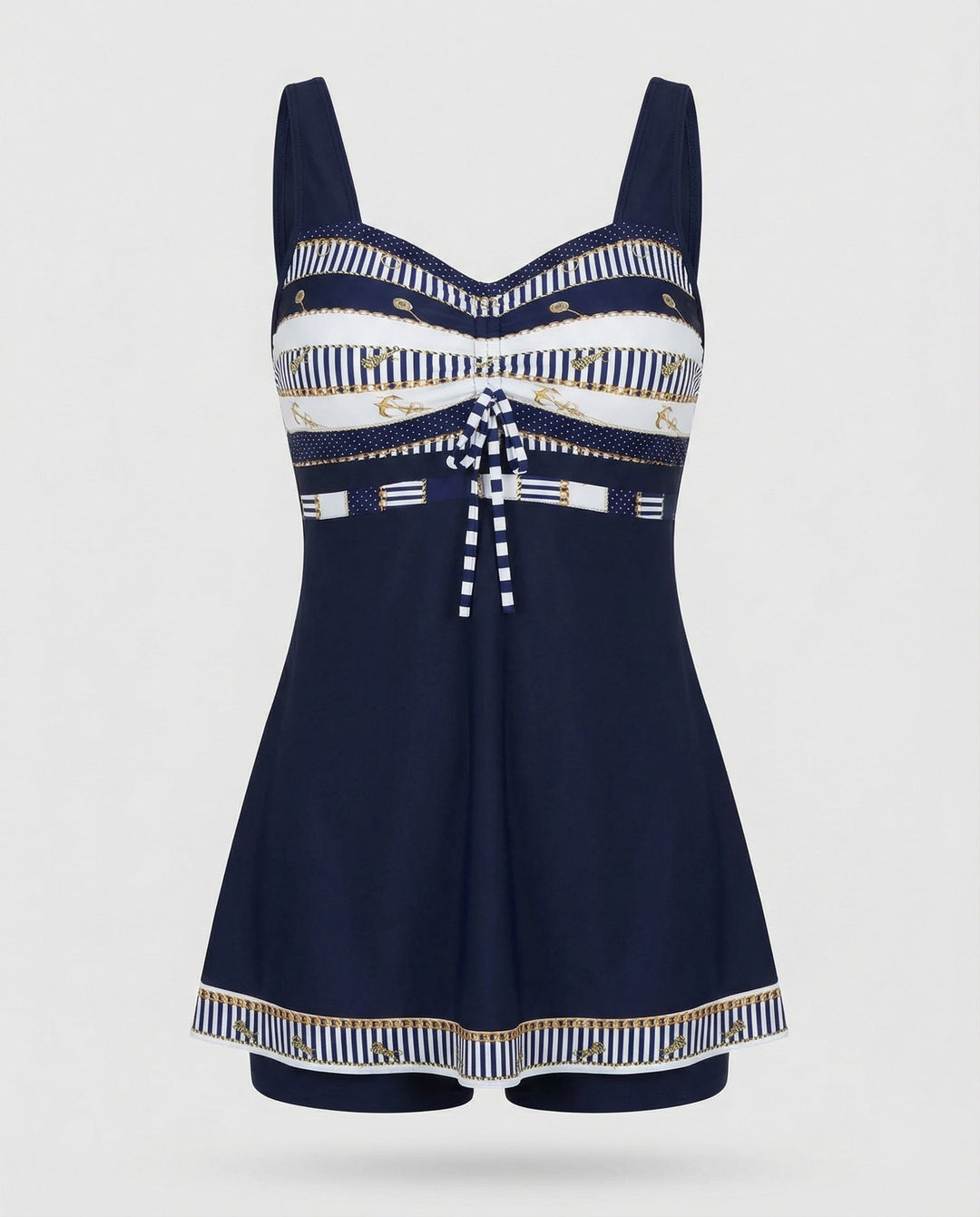 Echoarchiv | Blauer, Schmaler, Leichter Patchwork-Tankini