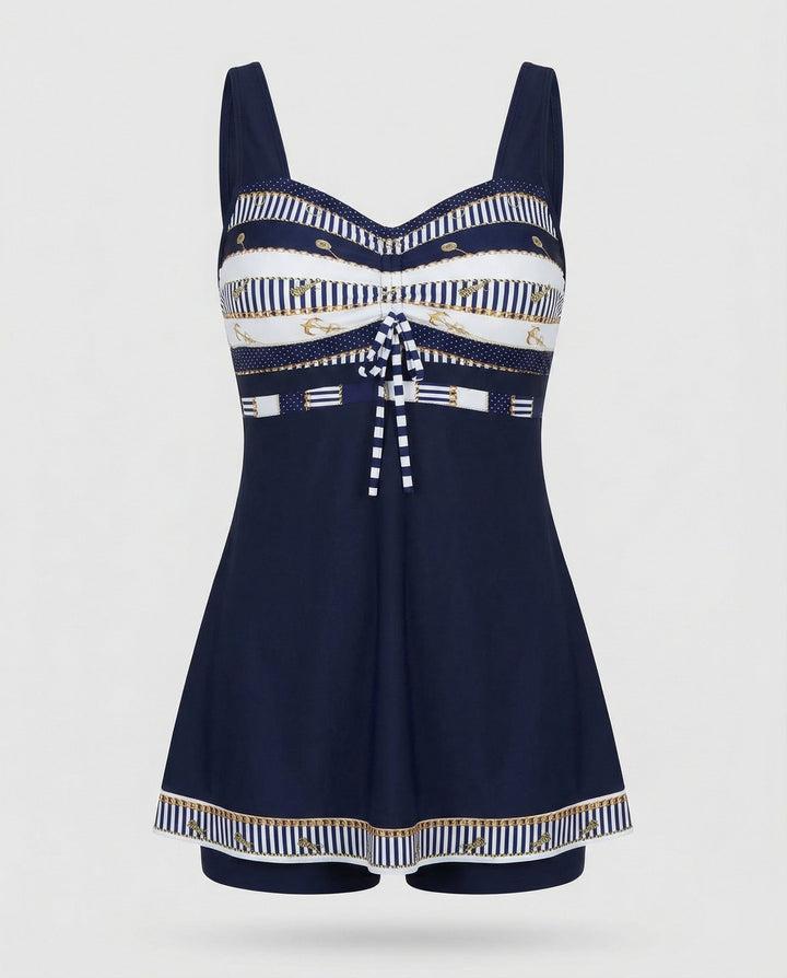 Echoarchiv | Blauer, Schmaler, Leichter Patchwork-Tankini