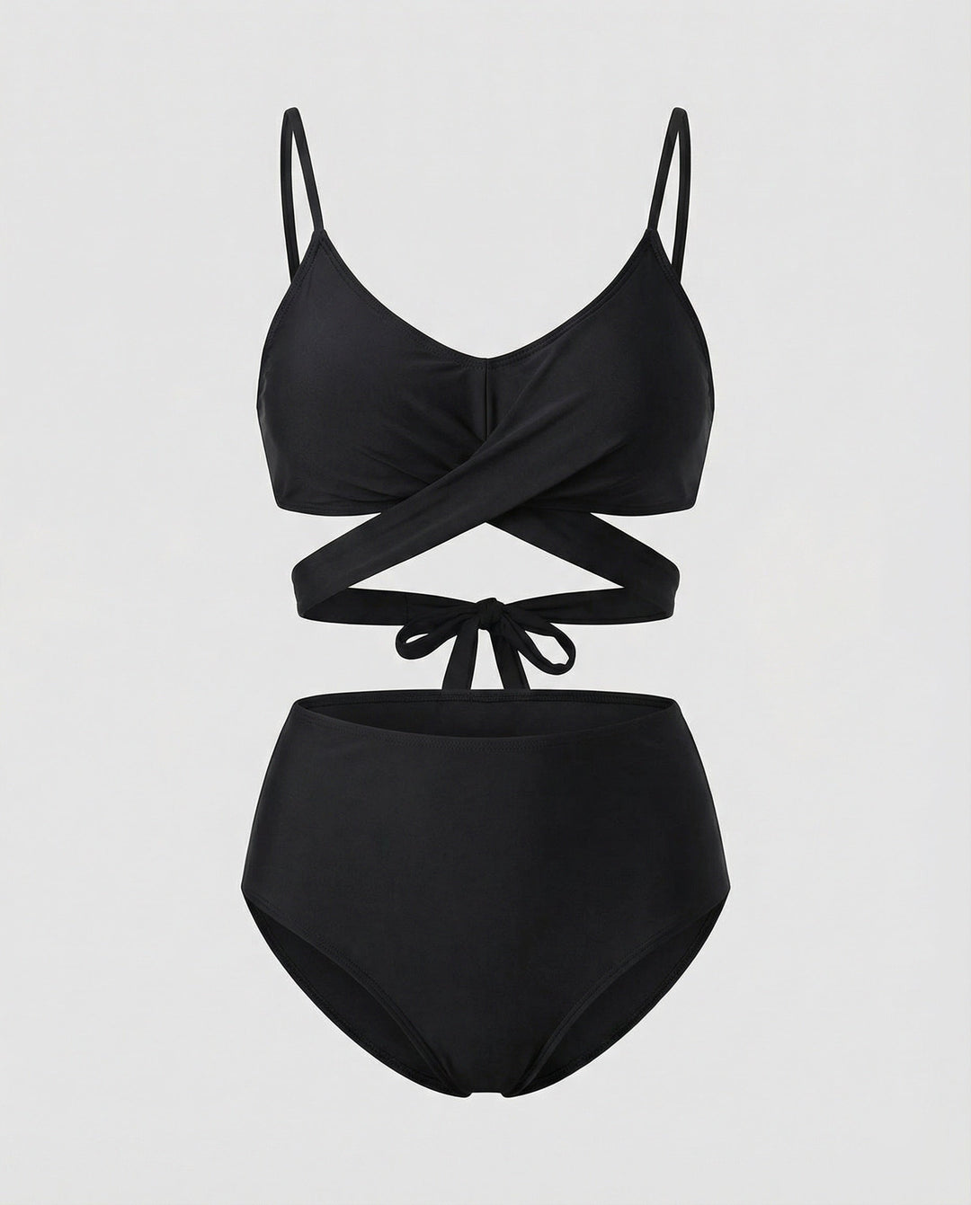 Echoarchiv | Schwarzes und Hohe Taille BindEchoarchivand Bikini Set