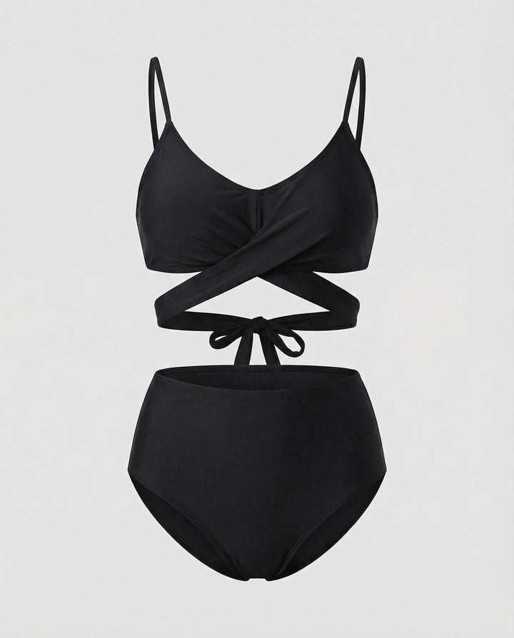 Echoarchiv | Schwarzes und Hohe Taille BindEchoarchivand Bikini Set