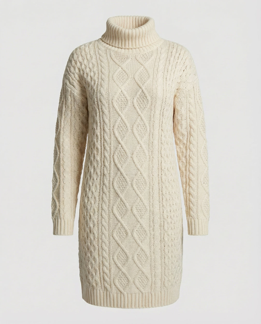 Beiges Strickkleid für Damen