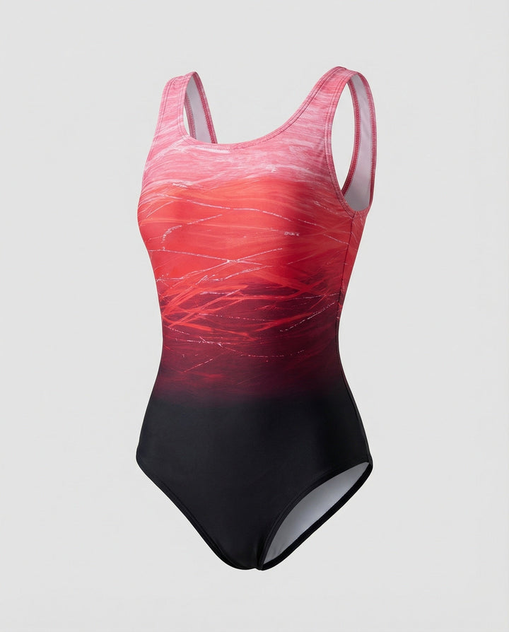 Echoarchiv | Damen Einteiliger Sport BadEchoarchivnzug mit Ombre Design & Schnelltrocknend