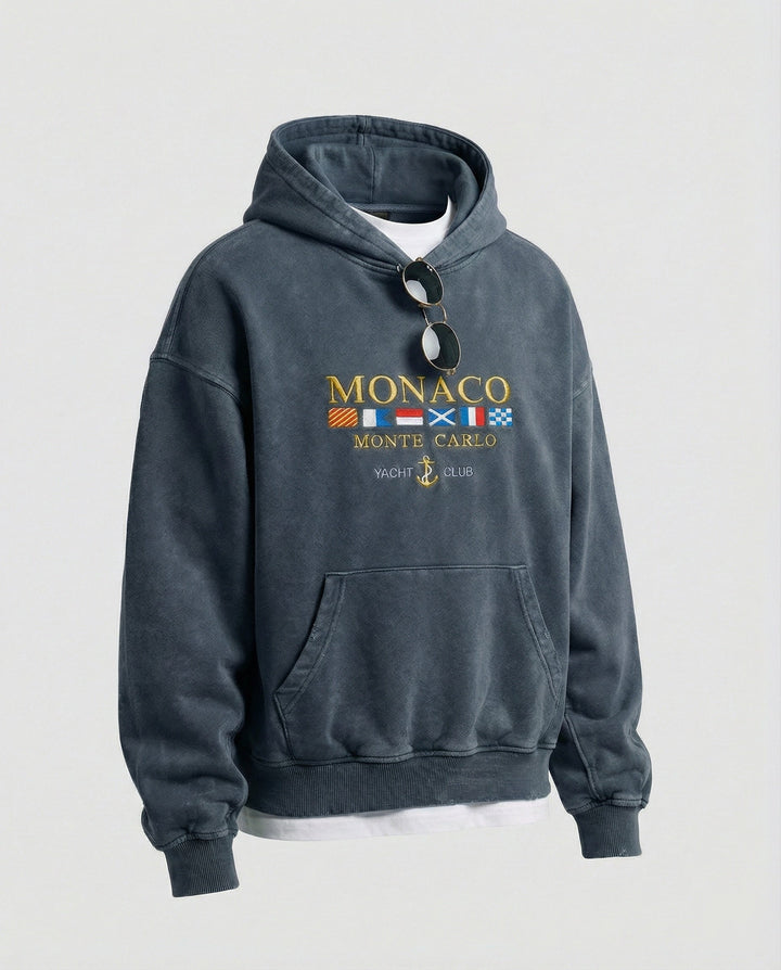 Echoarchiv | Herren Hoodie aus Baumwollmischung mit luxuriösem Monaco-Design für lässige und schicke Anlässe