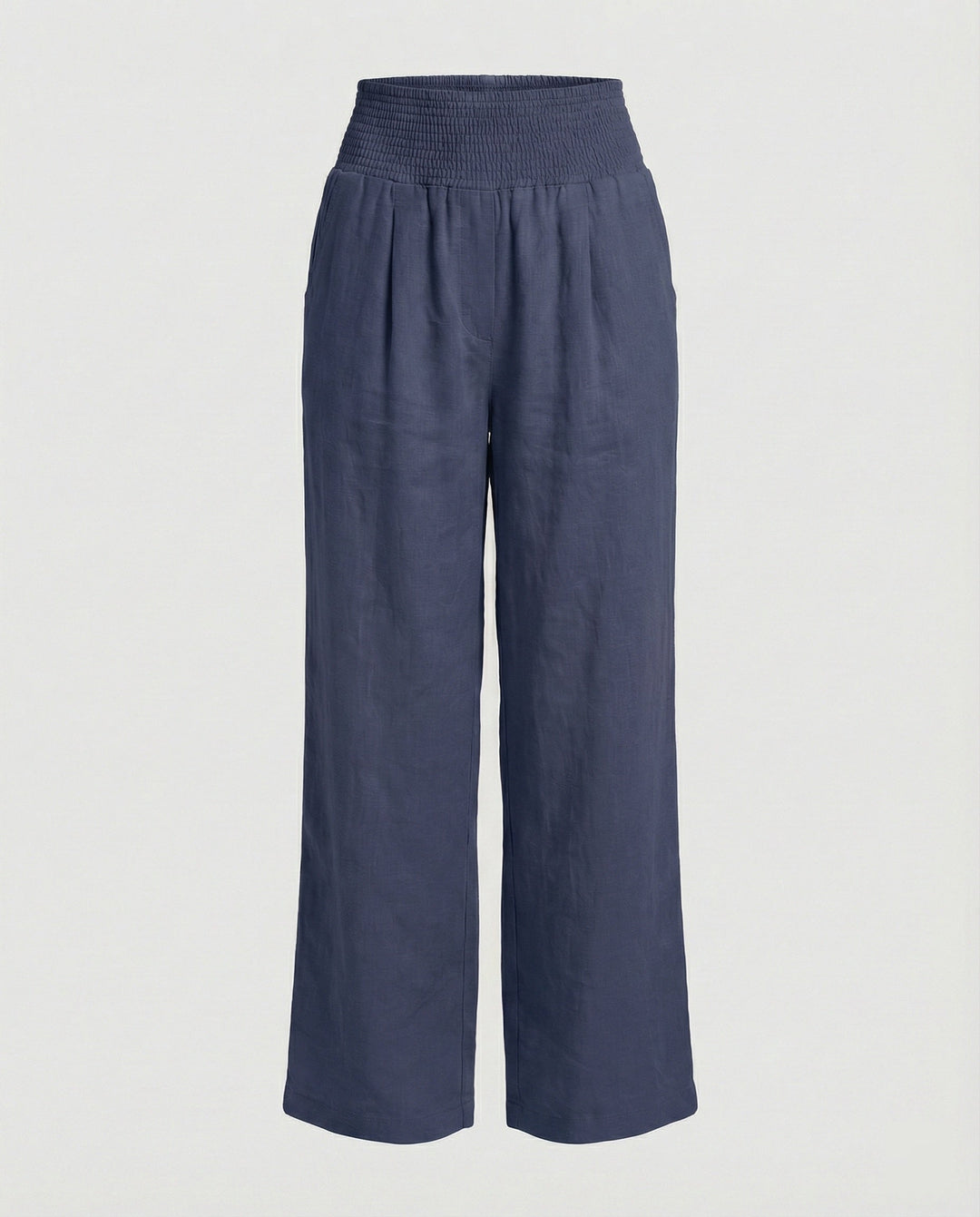 Damen Luftige Leinenhose mit elastischem Bund und Weitschnitt Echoarchiv