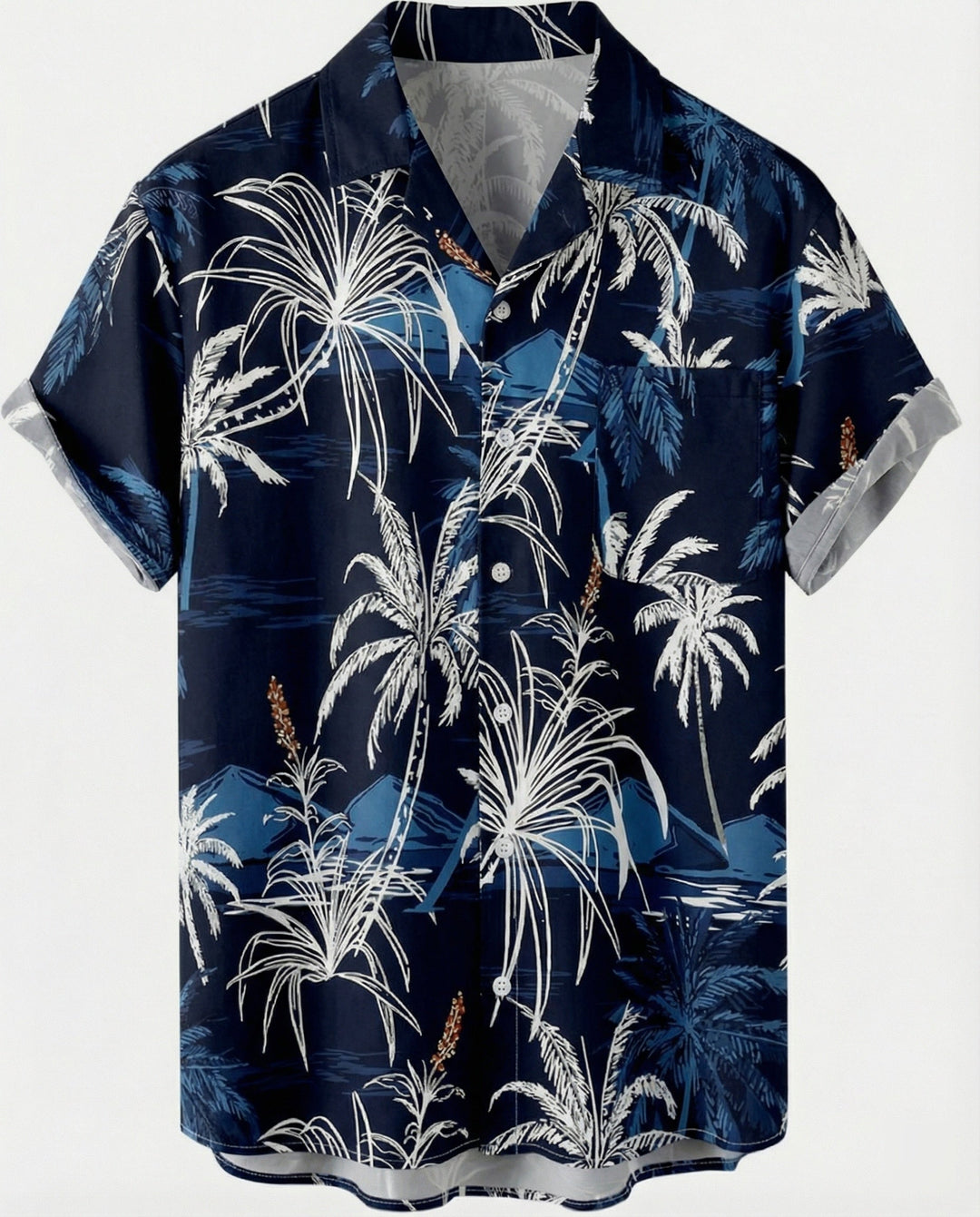 Kurzarm Hawaiihemd Herren Palmenprint – Arvello