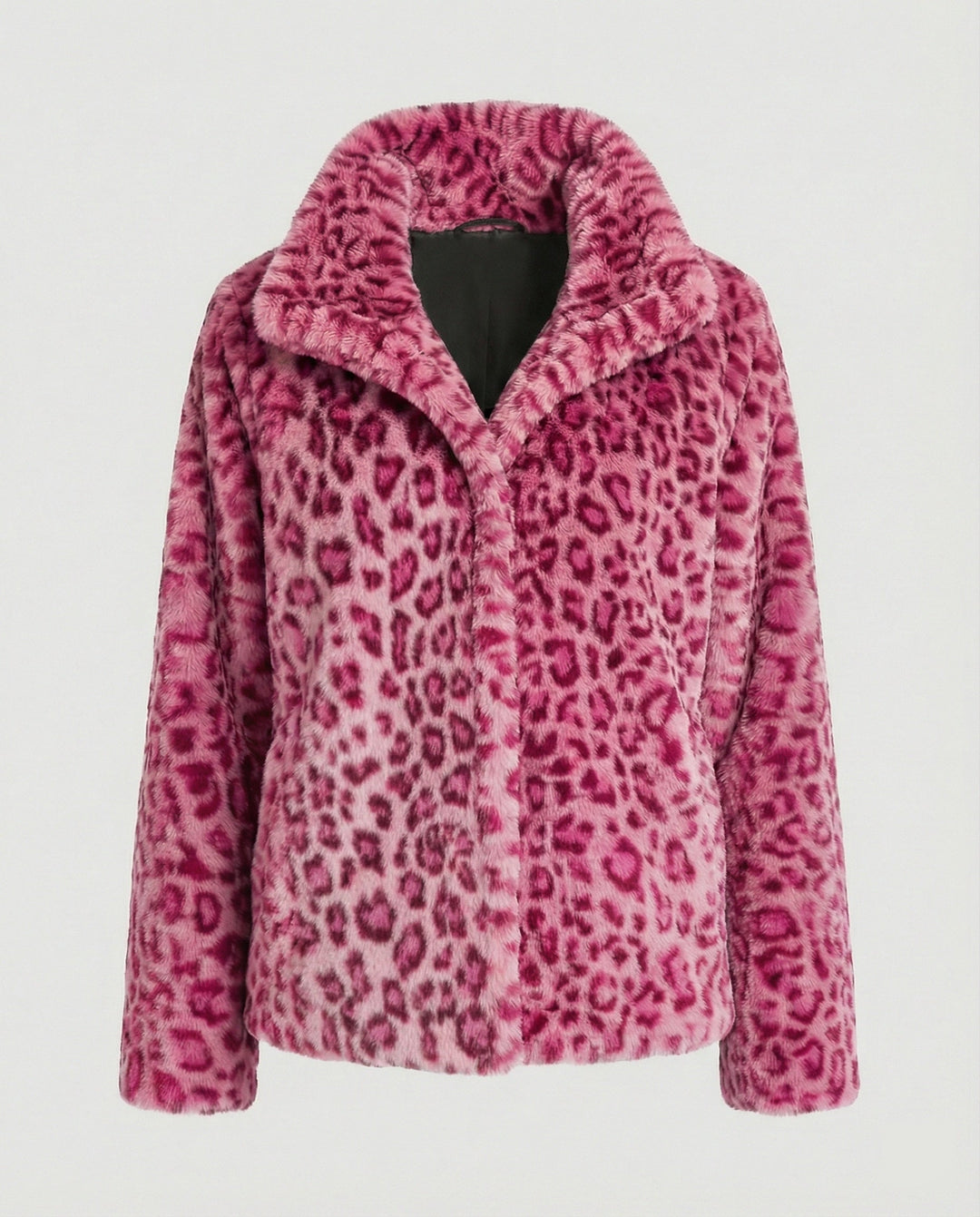 Echoarchiv | Mantel - Kunstpelz - Oversized Fit - Reverskragen - Leopardenprint