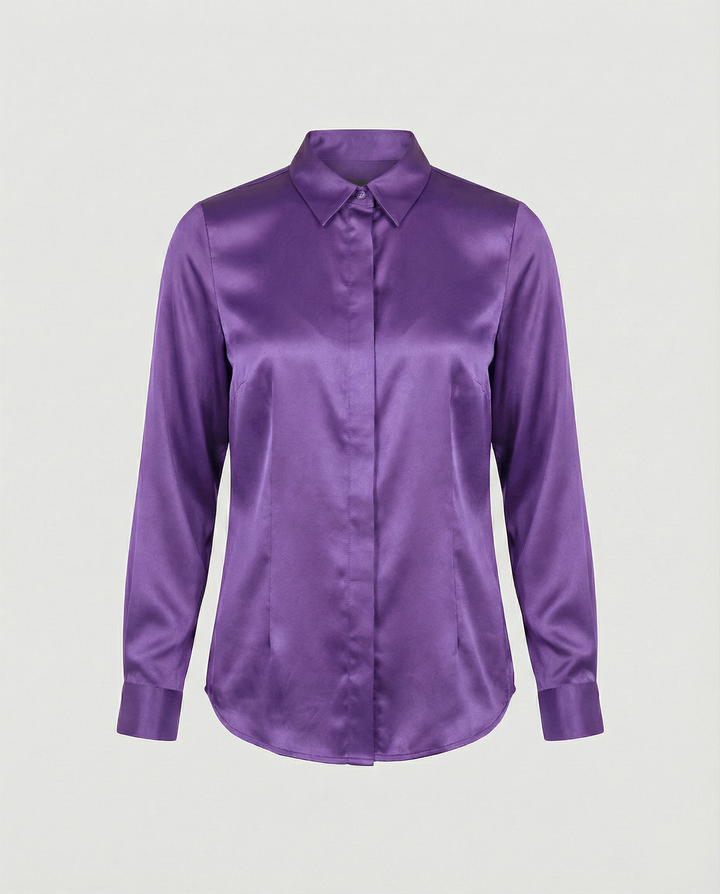 Damen Satin-Bluse mit klassischem Kragen Echoarchiv