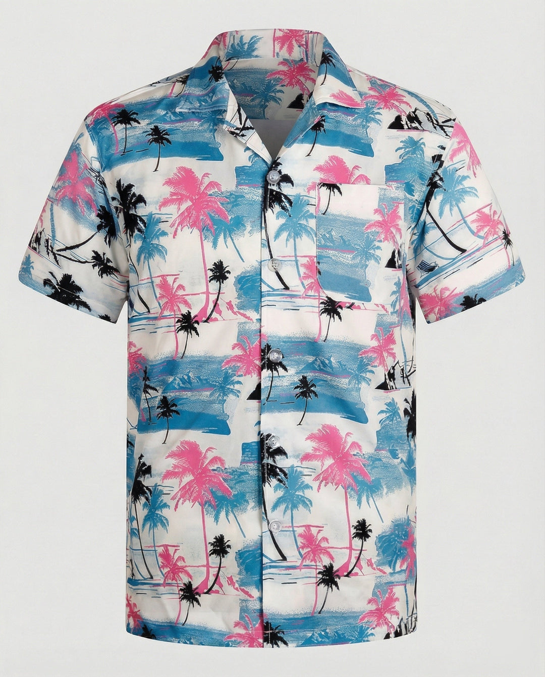 Kurzarm Hawaiihemd Herren Palmenprint – Arvello