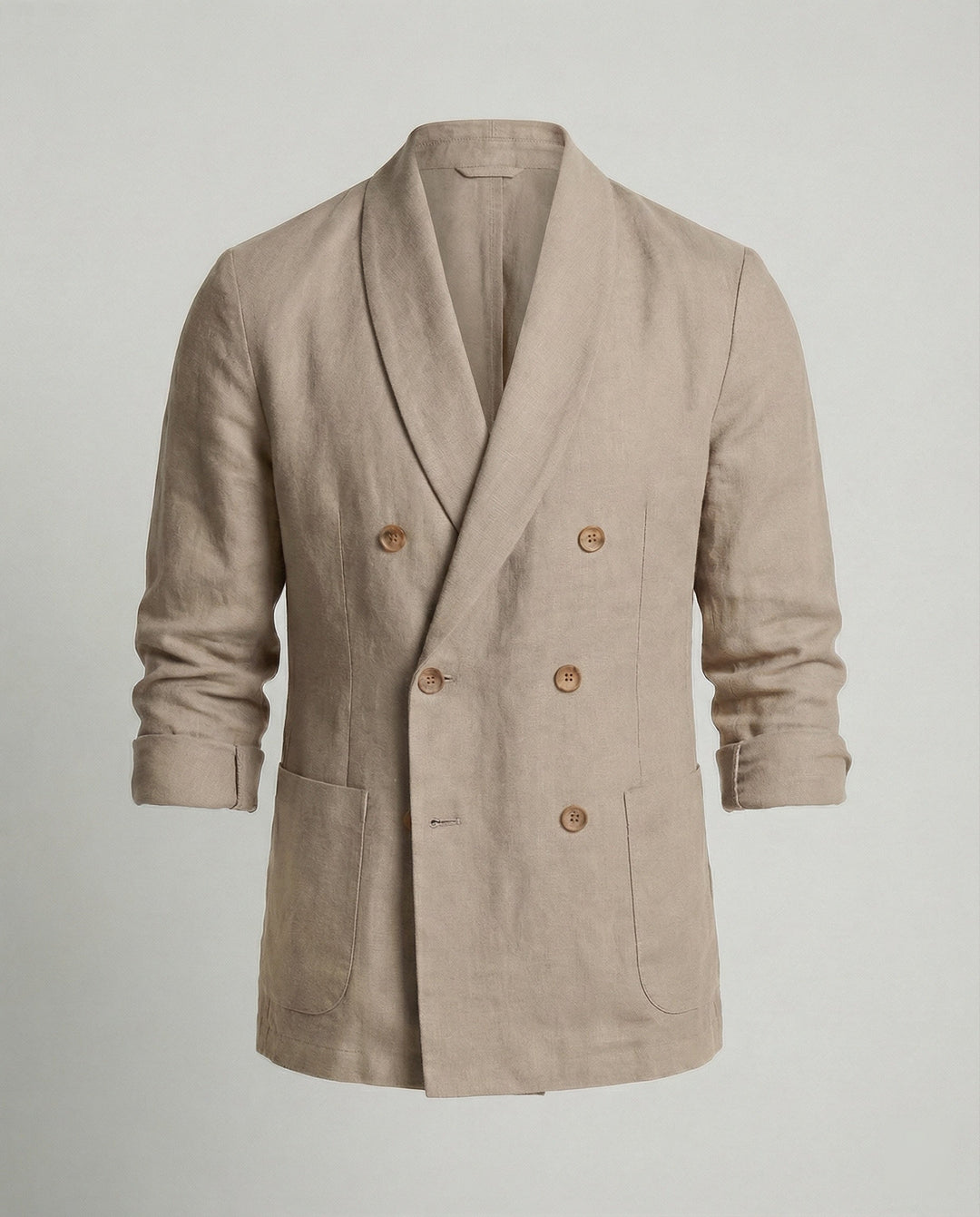 Herren Leichte Leinenjacke mit doppelter Knopfleiste