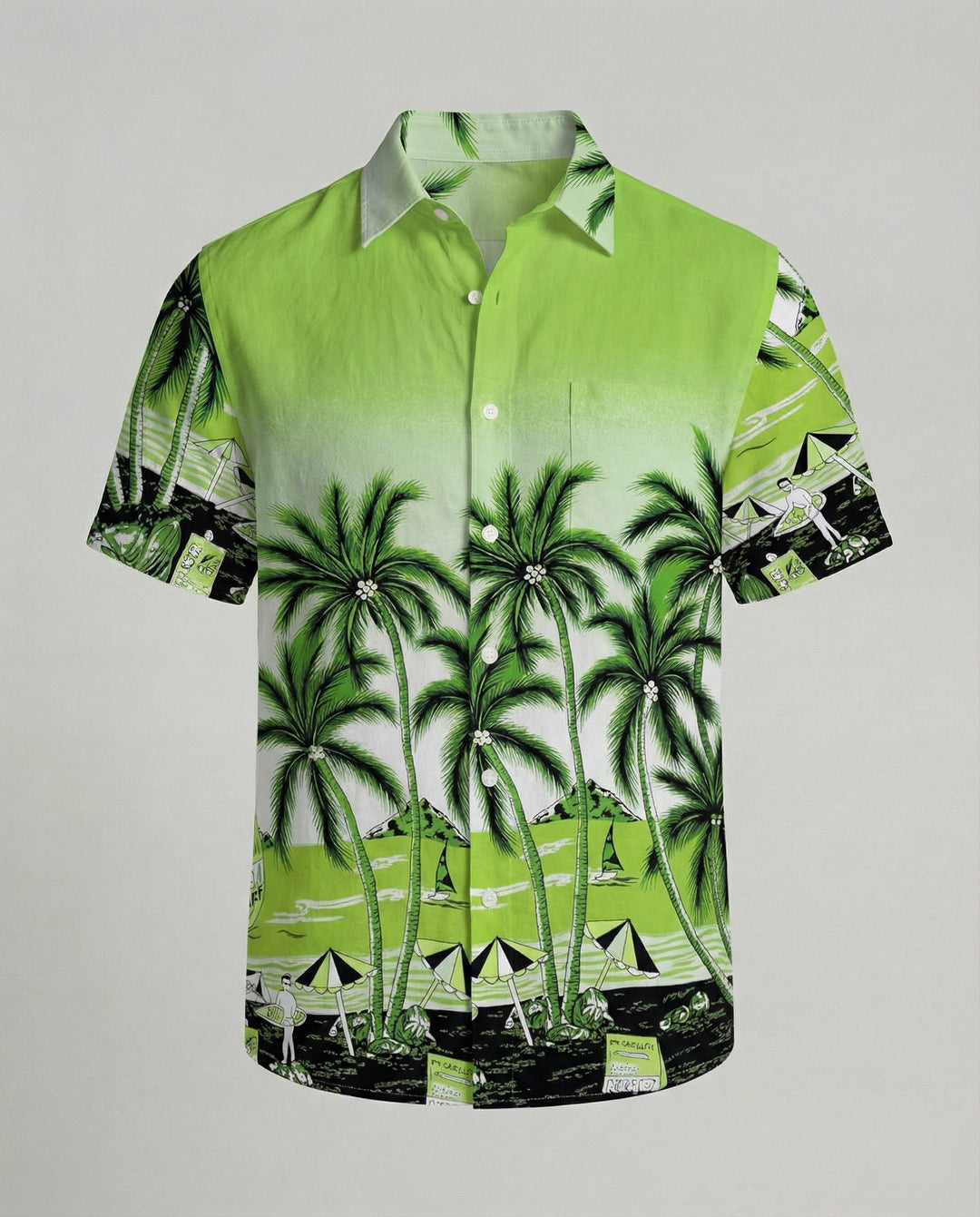 Kurzarm Hawaiihemd Herren Palmenprint – Arvello