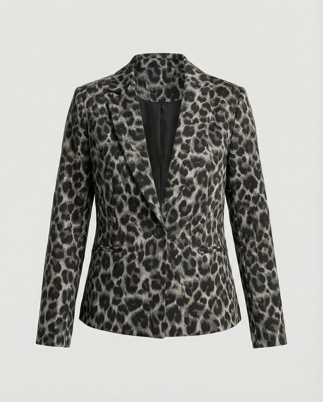Damen Modischer Blazer im Leo-Design mit schlankem Schnitt Echoarchiv