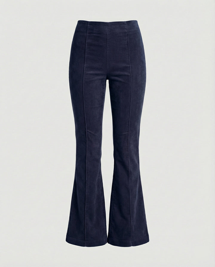 Damen Flared Cord-Hose mit hohem Bund und weichem Material Echoarchiv