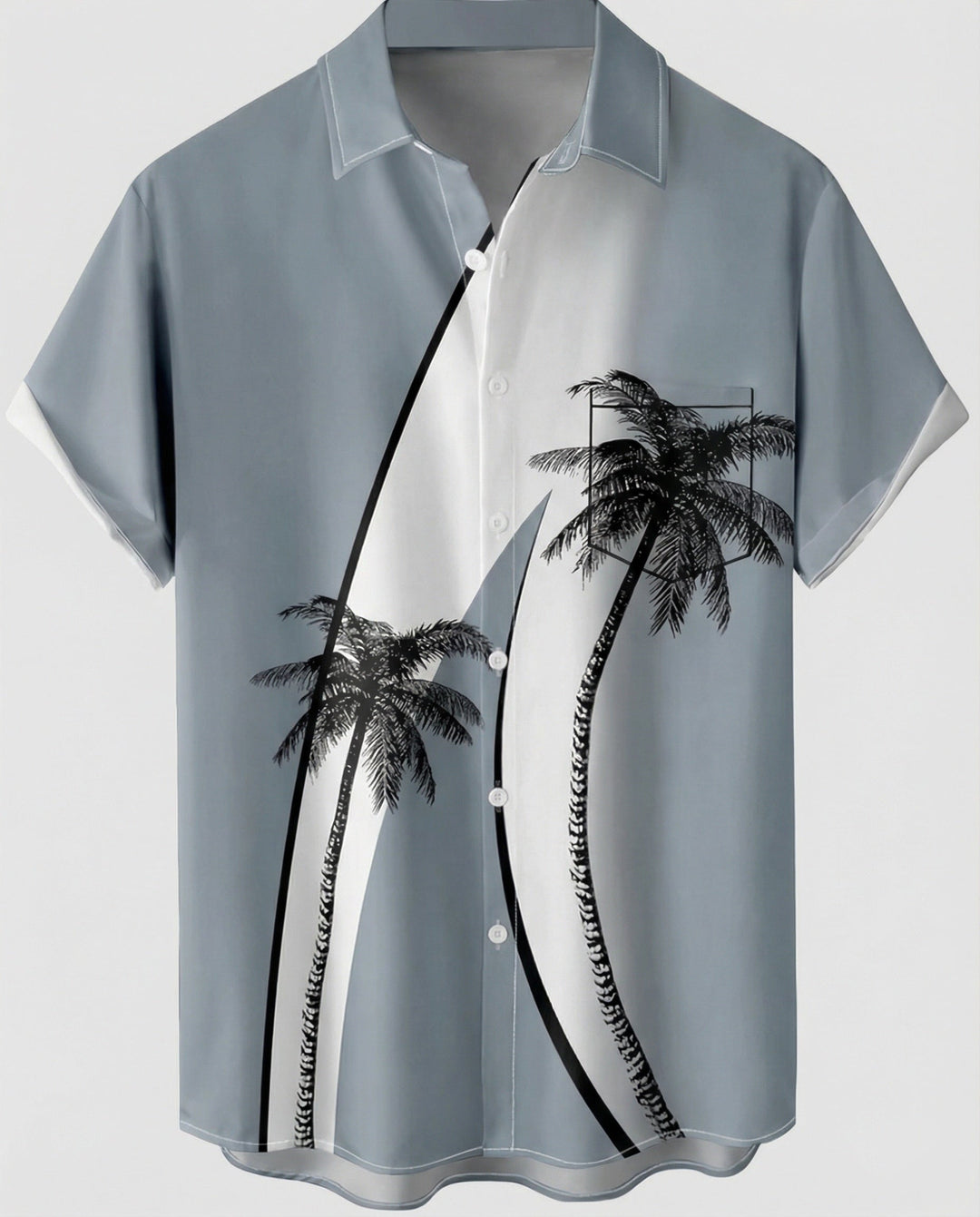 Kurzarm Hawaiihemd Herren Palmenprint – Arvello