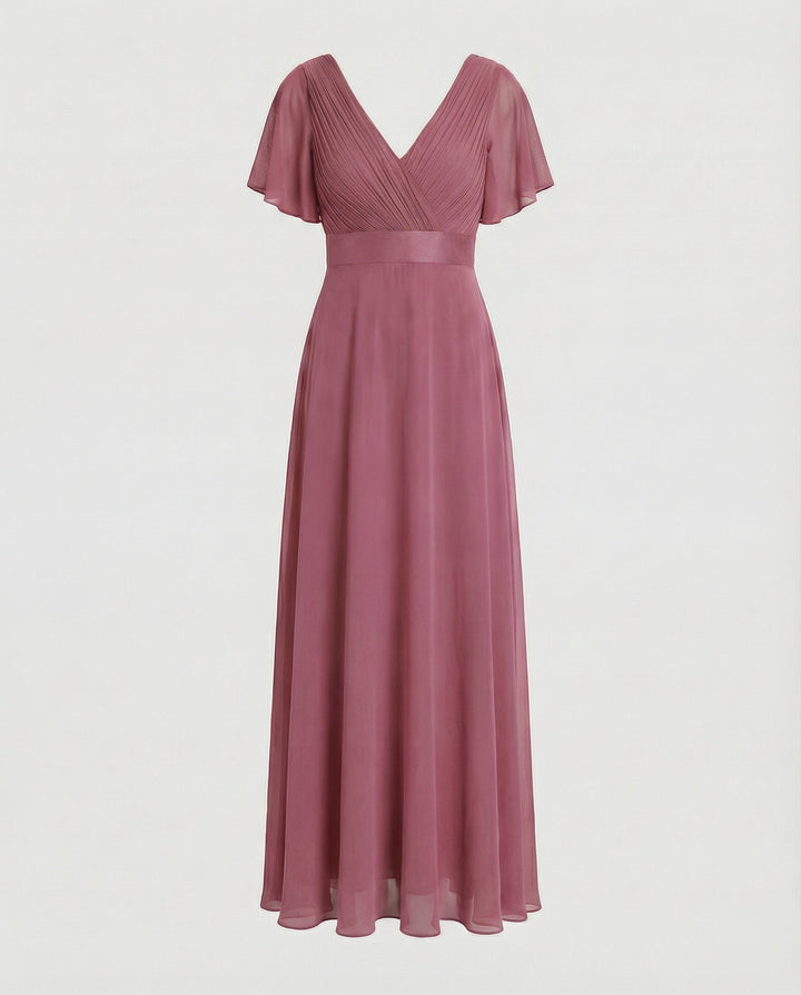 Damen Abendkleid lang Chiffon elegant