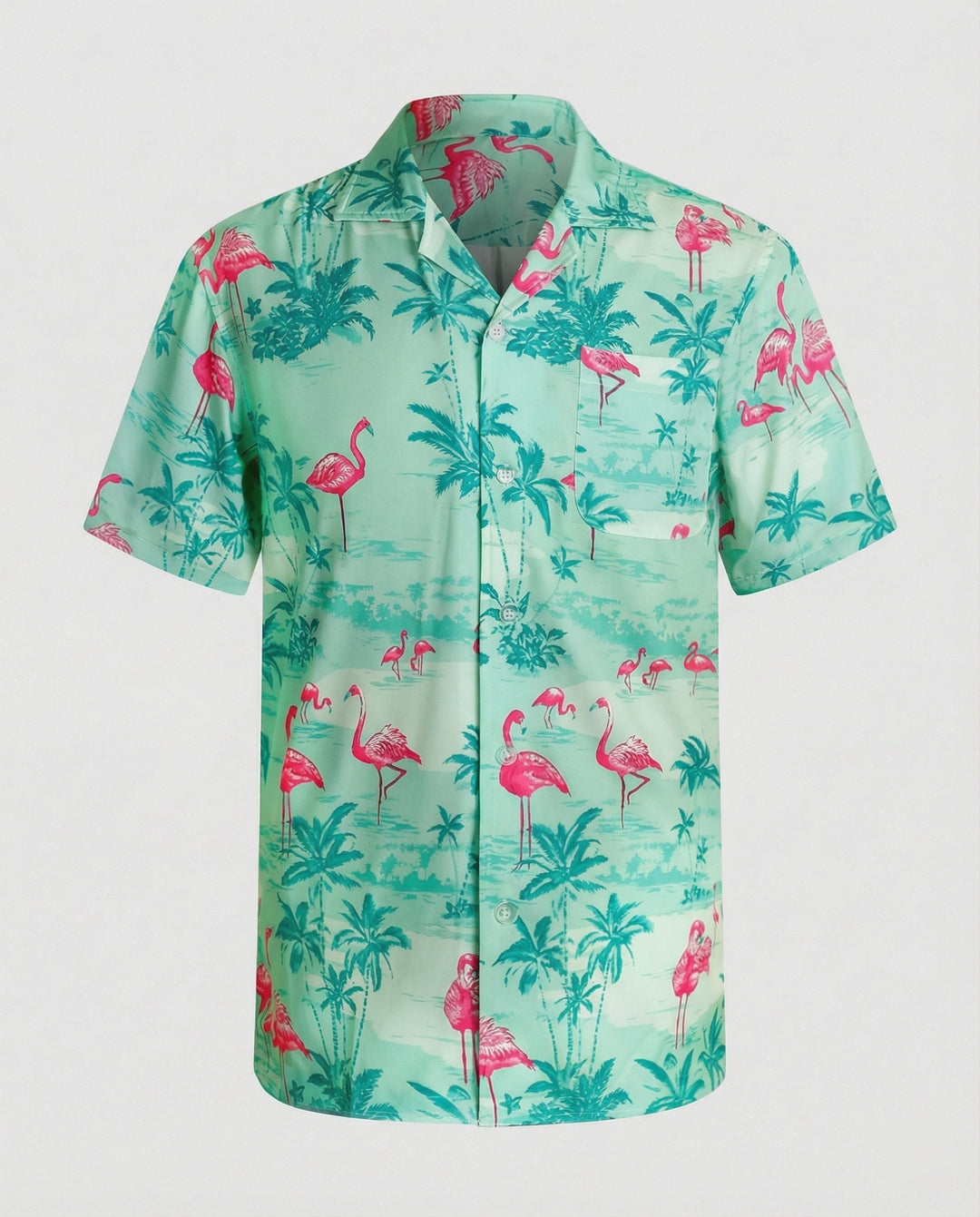 Kurzarm Hawaiihemd Herren Palmenprint – Arvello