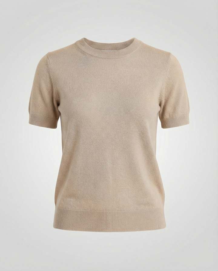 Damen Feinstrickpullover mit Kurzarmiger Silhouette und Weich Fließendem Material Echoarchiv